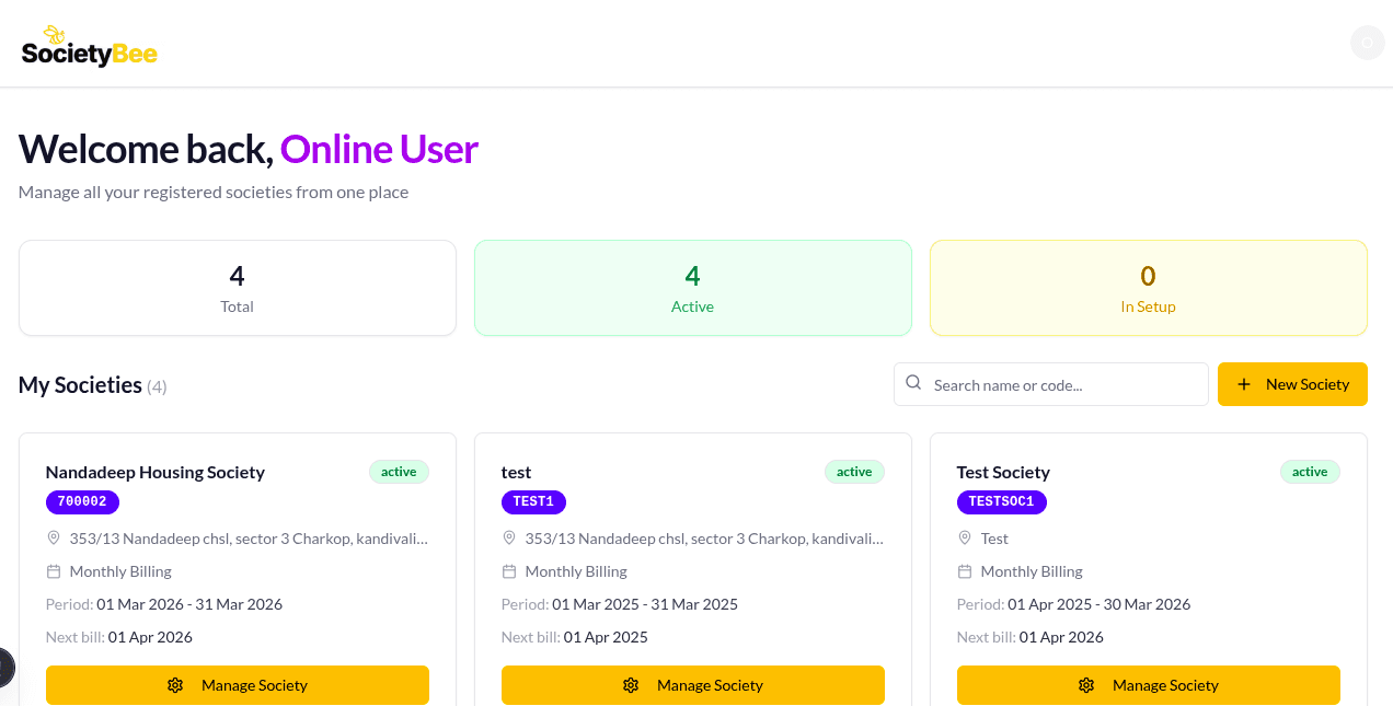 SocietyBee โ CA Dashboard